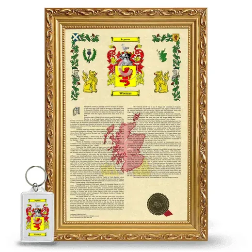 Weemys Framed Armorial History and Keychain - Gold