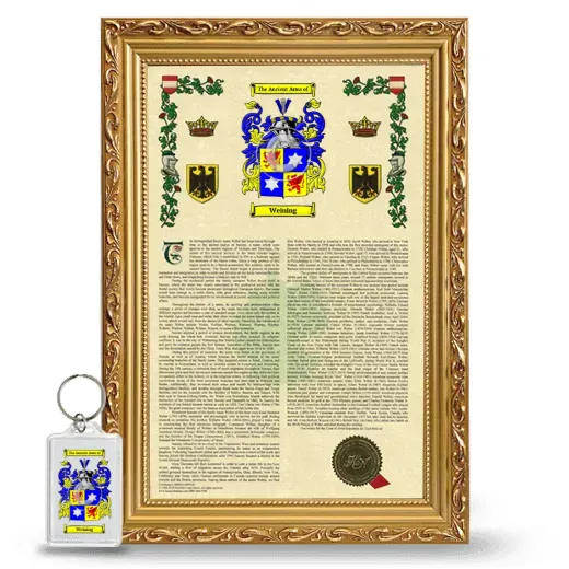 Weining Framed Armorial History and Keychain - Gold