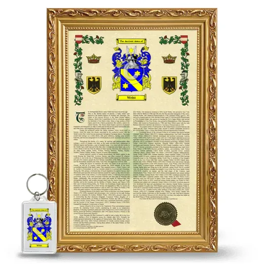 Weist Framed Armorial History and Keychain - Gold