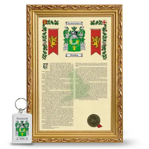 Wenning Framed Armorial History and Keychain - Gold