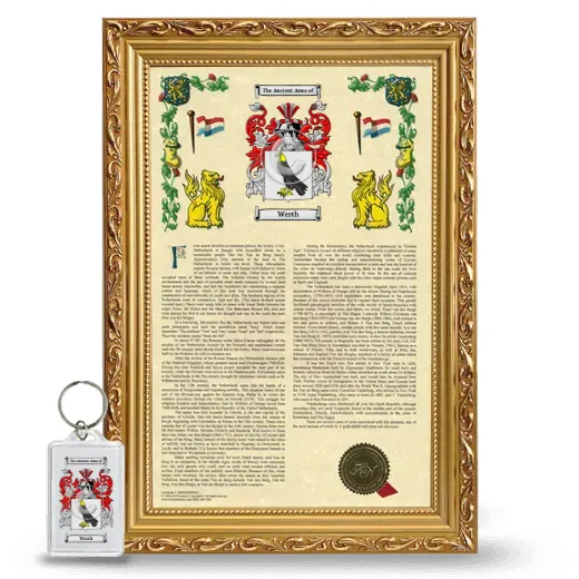 Werth Framed Armorial History and Keychain - Gold