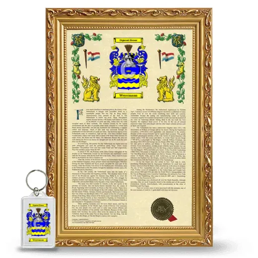 Weyermann Framed Armorial History and Keychain - Gold