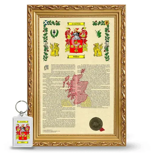 Willow Framed Armorial History and Keychain - Gold