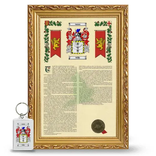 Wills Framed Armorial History and Keychain - Gold
