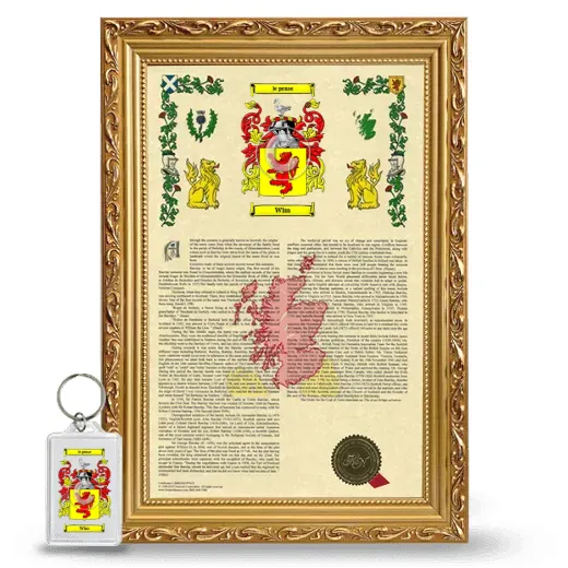 Wim Framed Armorial History and Keychain - Gold