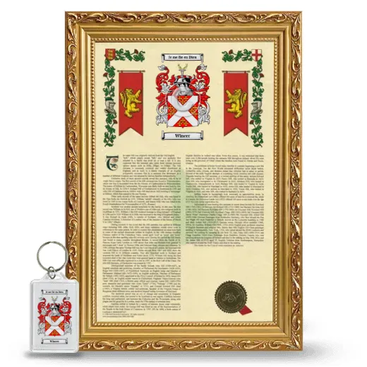 Wincer Framed Armorial History and Keychain - Gold
