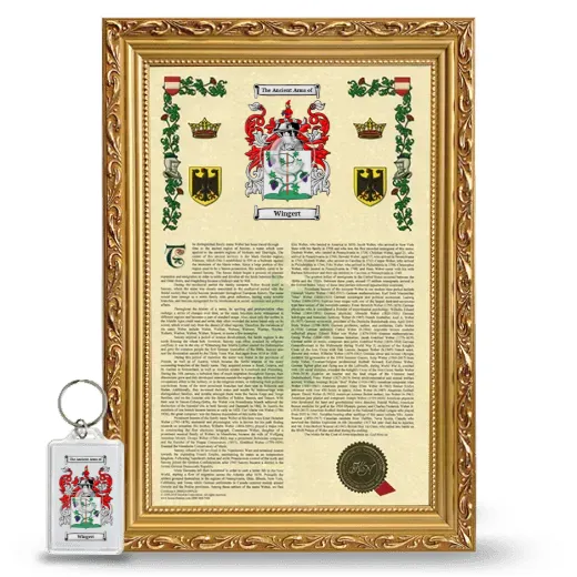 Wingert Framed Armorial History and Keychain - Gold