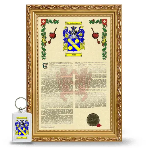 Wirz Framed Armorial History and Keychain - Gold