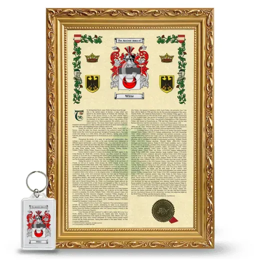 Witte Framed Armorial History and Keychain - Gold