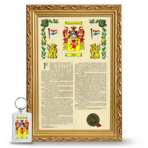 Witts Framed Armorial History and Keychain - Gold
