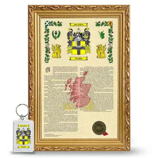 Wraithe Framed Armorial History and Keychain - Gold