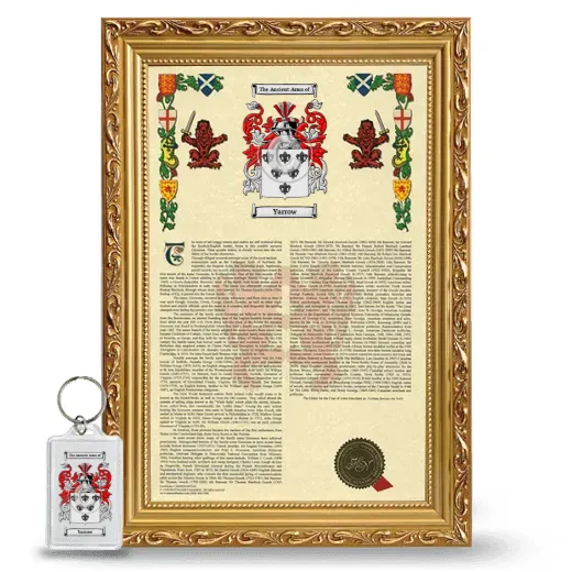 Yarrow Framed Armorial History and Keychain - Gold