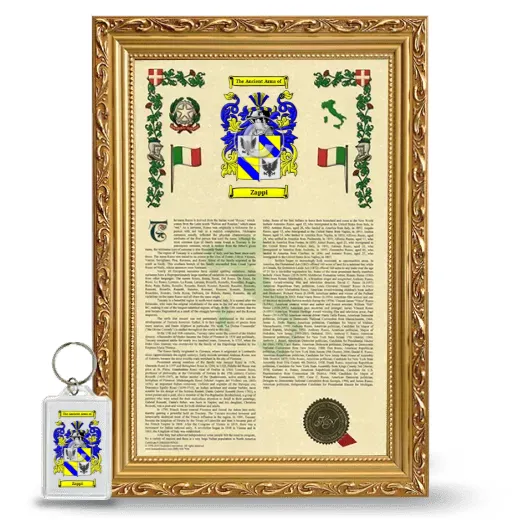 Zappi Framed Armorial History and Keychain - Gold