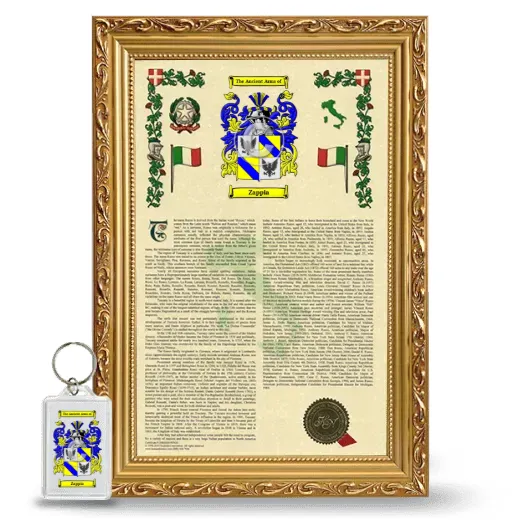 Zappia Framed Armorial History and Keychain - Gold