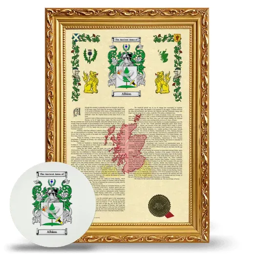 Albion Framed Armorial History and Mouse Pad - Gold