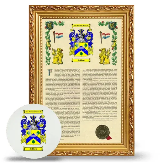 Bakken Framed Armorial History and Mouse Pad - Gold