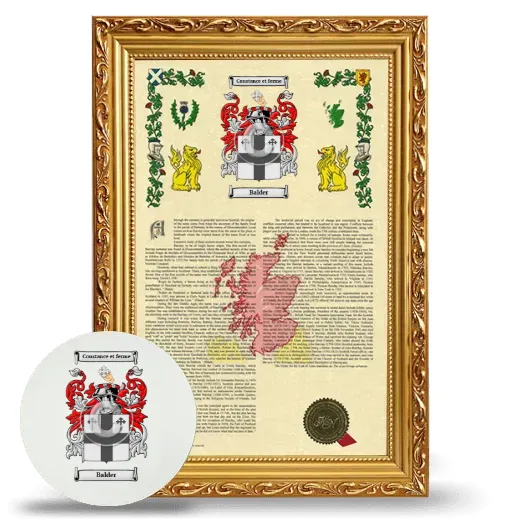Balder Framed Armorial History and Mouse Pad - Gold