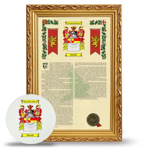 Barrock Framed Armorial History and Mouse Pad - Gold