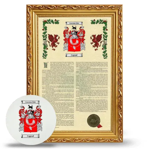Cogend Framed Armorial History and Mouse Pad - Gold
