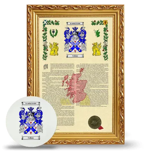 Colom Framed Armorial History and Mouse Pad - Gold