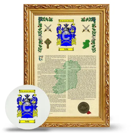 Dully Framed Armorial History and Mouse Pad - Gold