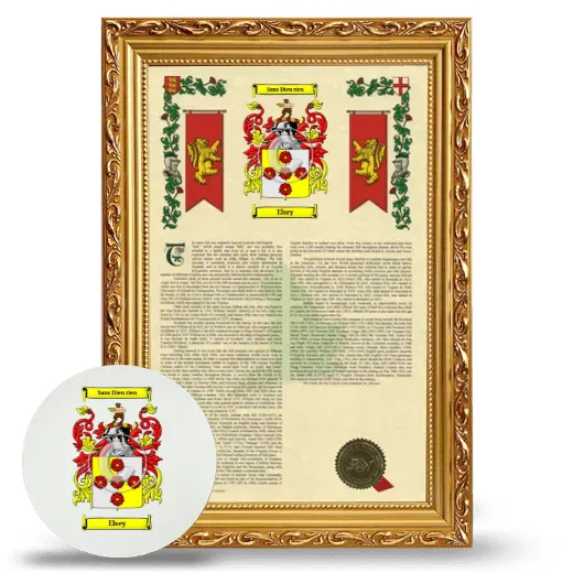 Elsey Framed Armorial History and Mouse Pad - Gold