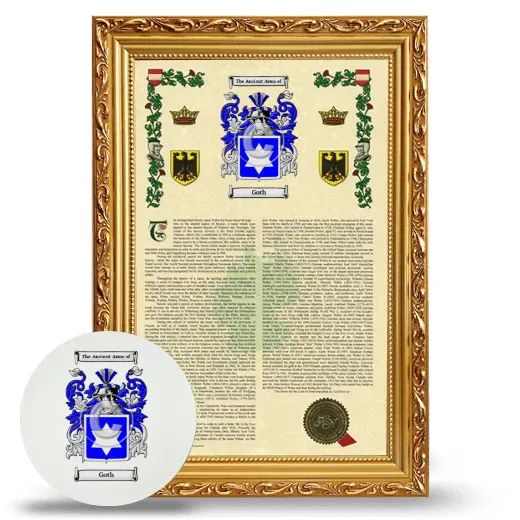 Goth Framed Armorial History and Mouse Pad - Gold