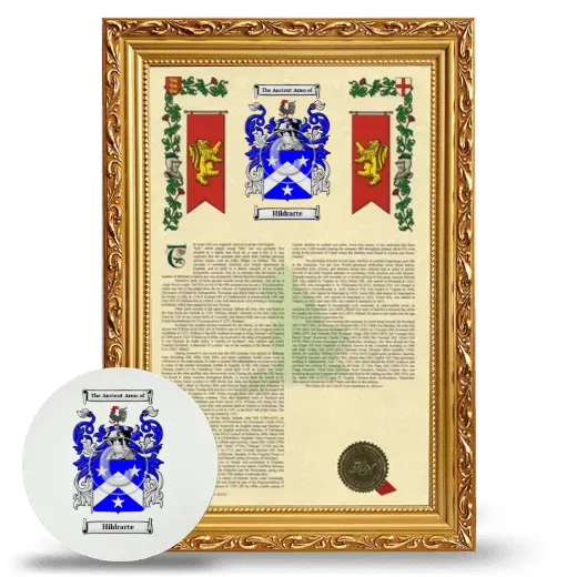 Hildrarte Framed Armorial History and Mouse Pad - Gold