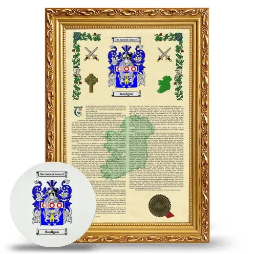 Hooligan Framed Armorial History and Mouse Pad - Gold