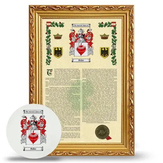 Hulse Framed Armorial History and Mouse Pad - Gold