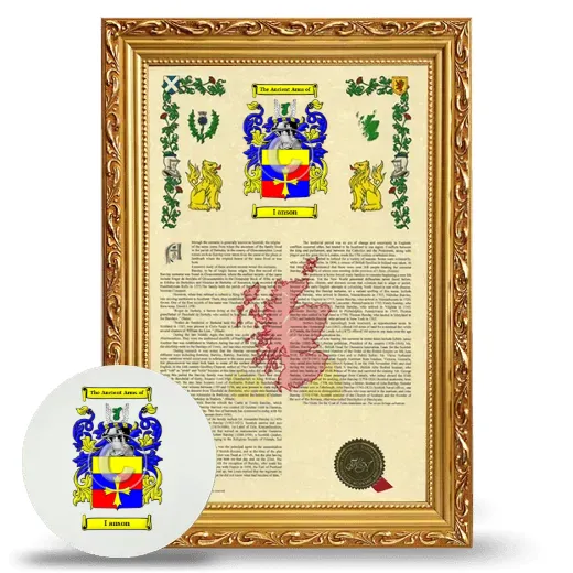 I anson Framed Armorial History and Mouse Pad - Gold