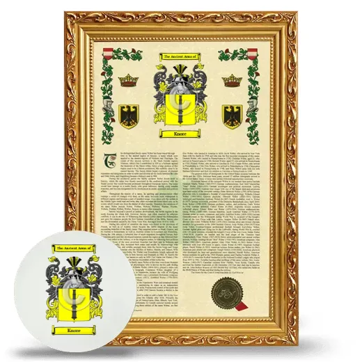 Knore Framed Armorial History and Mouse Pad - Gold