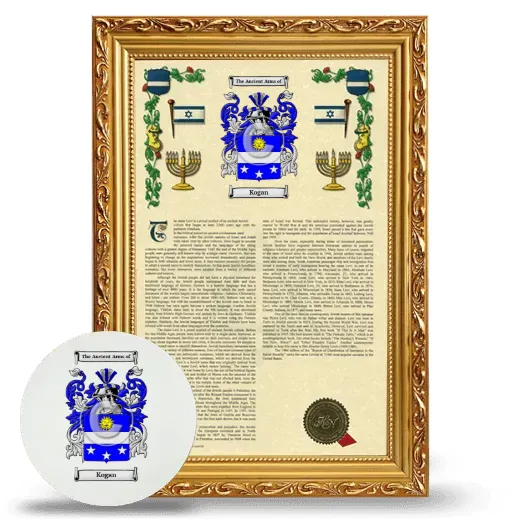 Kogan Framed Armorial History and Mouse Pad - Gold