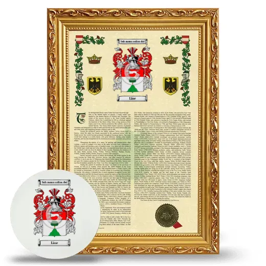 Line Framed Armorial History and Mouse Pad - Gold