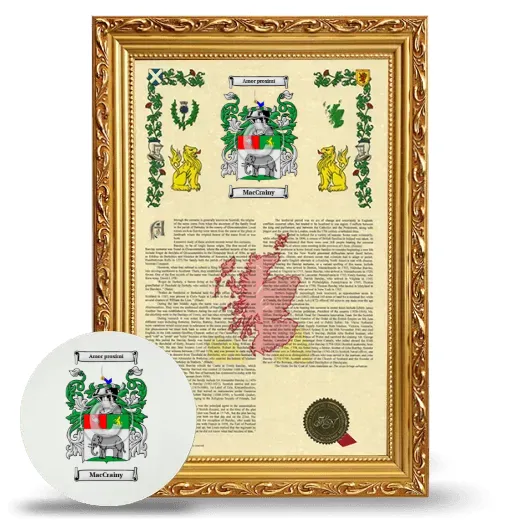 MacCrainy Framed Armorial History and Mouse Pad - Gold