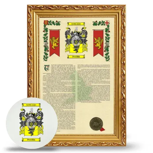 Peterkin Framed Armorial History and Mouse Pad - Gold