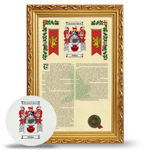 Sabian Framed Armorial History and Mouse Pad - Gold