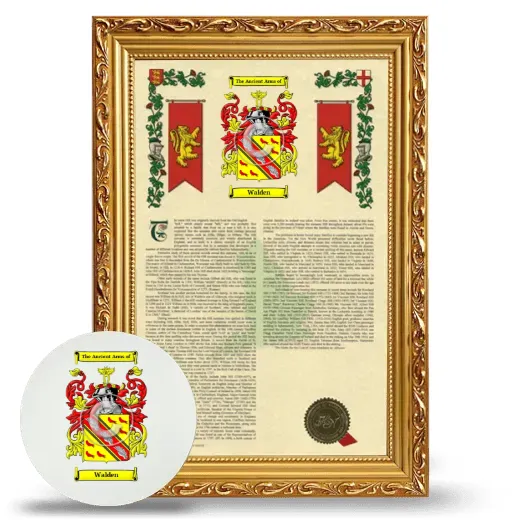 Walden Framed Armorial History and Mouse Pad - Gold