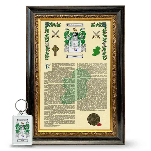 O'Dee Framed Armorial History and Keychain - Heirloom