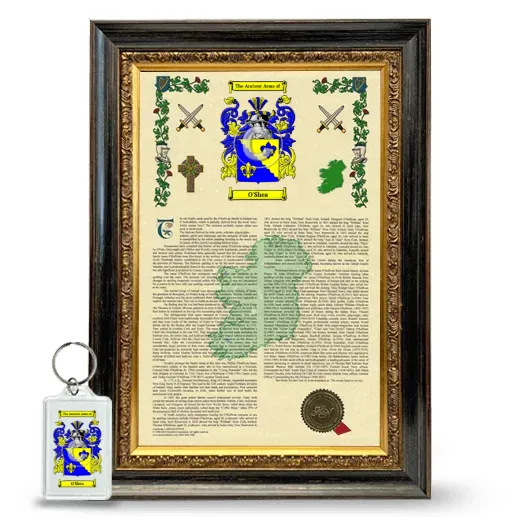 O'Shea Framed Armorial History and Keychain - Heirloom
