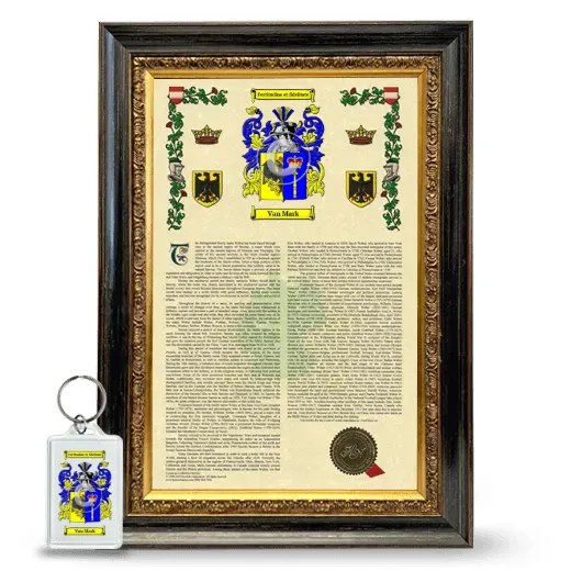 Van Mark Framed Armorial History and Keychain - Heirloom