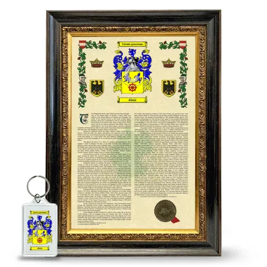 Abair Framed Armorial History and Keychain - Heirloom