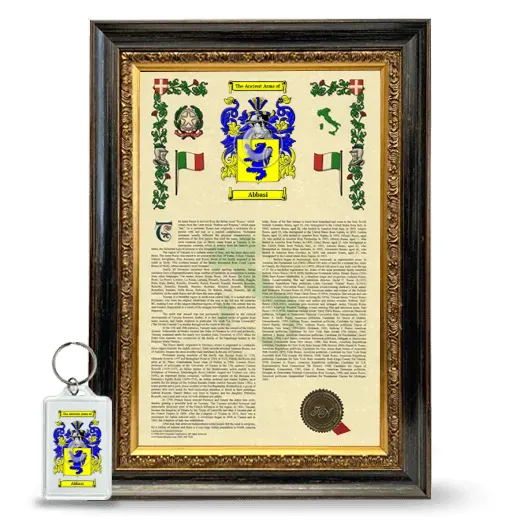 Abbasi Framed Armorial History and Keychain - Heirloom