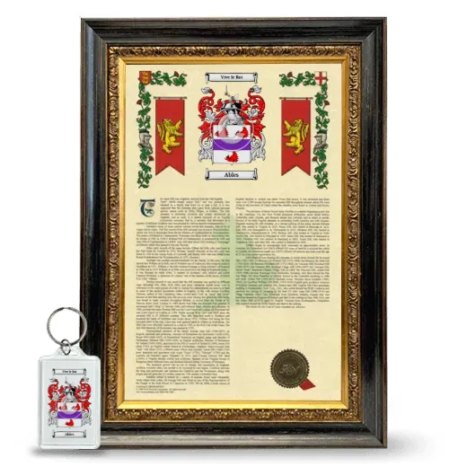 Ables Framed Armorial History and Keychain - Heirloom