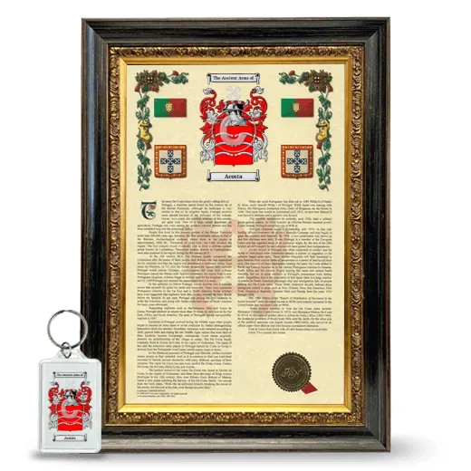 Acosta Framed Armorial History and Keychain - Heirloom