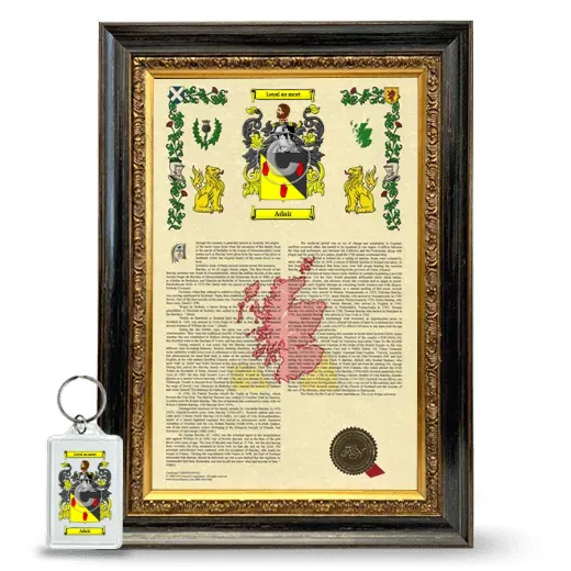 Adair Framed Armorial History and Keychain - Heirloom