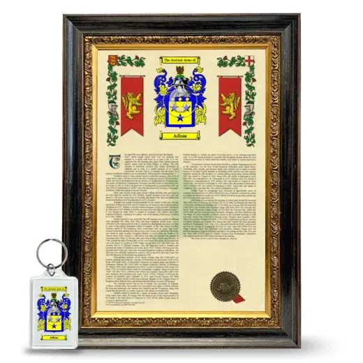 Adlum Framed Armorial History and Keychain - Heirloom
