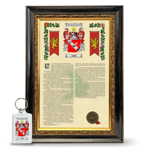 Aiddie Framed Armorial History and Keychain - Heirloom