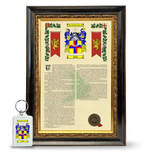 Airen Framed Armorial History and Keychain - Heirloom