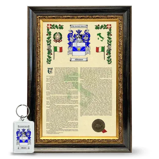 Albanese Framed Armorial History and Keychain - Heirloom